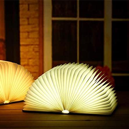 LyraLeaf otevřená kniha LED lampa na noční stolek dobíjecí útulné čtecí světlo | Lersk