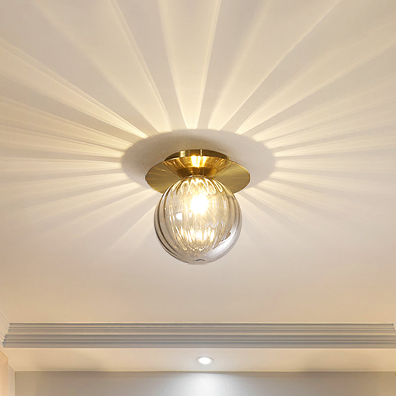 AureliaGlow Ceiling Lamp With Gold-Smoked Glass Fixture | Lersk