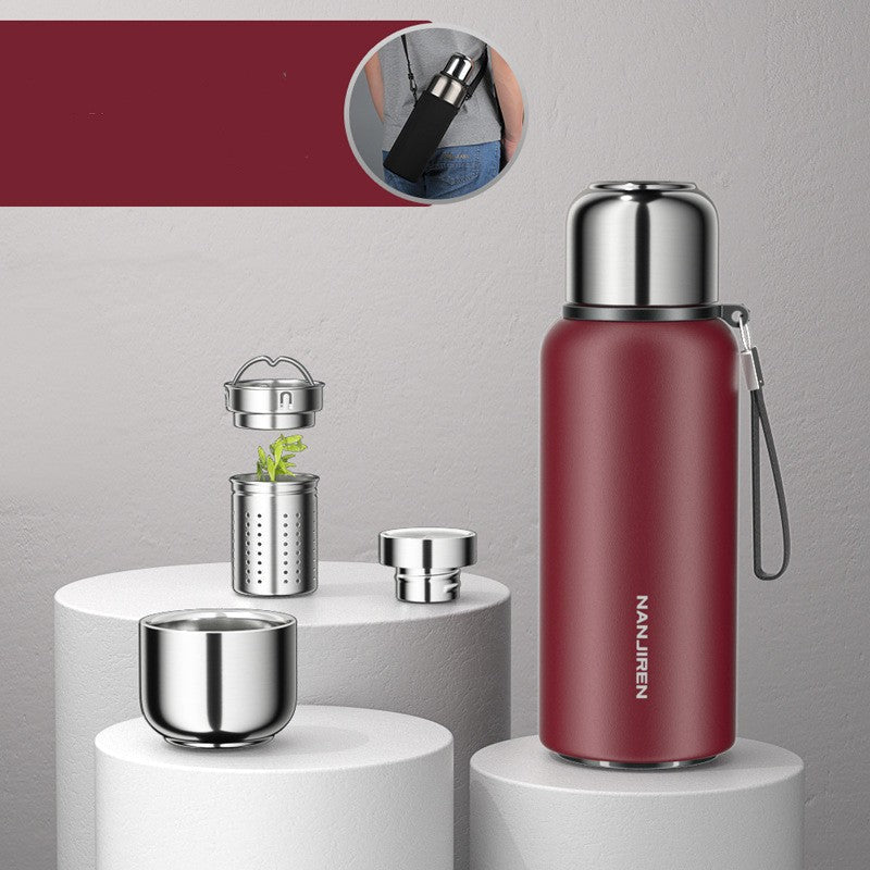 Botella de agua térmica aislada con filtro para té y boca ancha para café, té y bebidas frías | Lersk