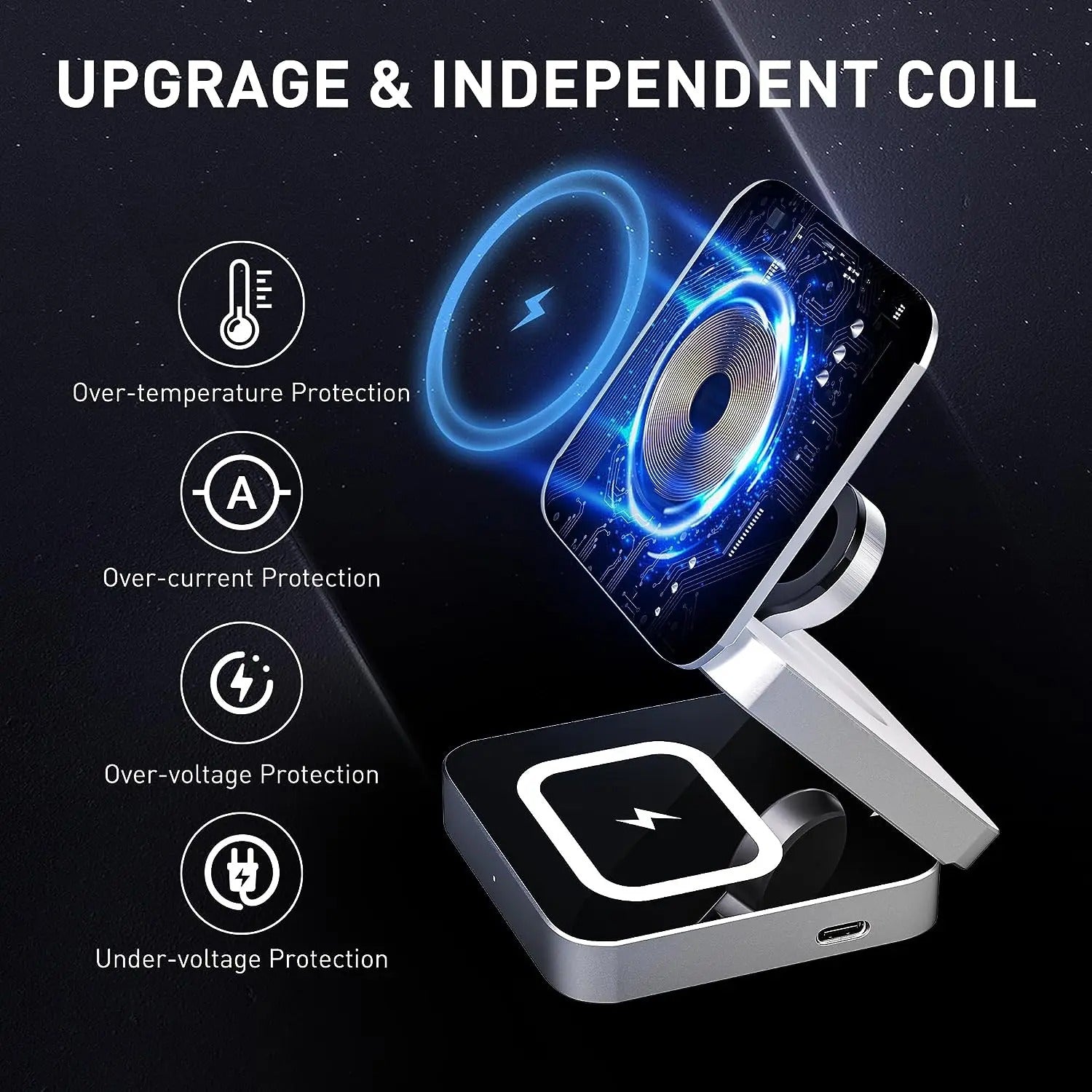 Magnetic Foldable Wireless Fast Charger For iPhone AirPods | Lersk