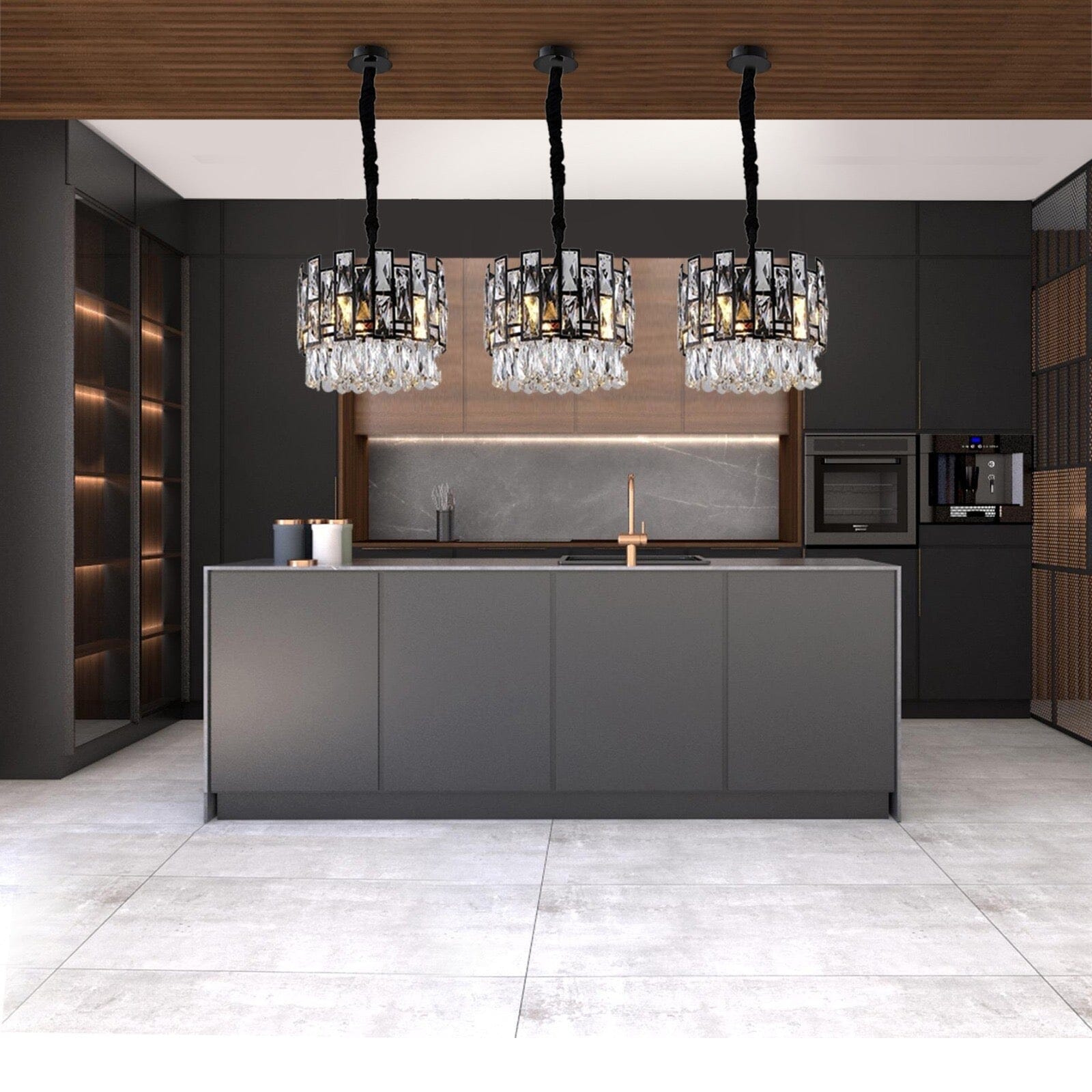 Nova Crystal Pendant Light in Stainless Steel with K9 Crystals and LED | Lersk