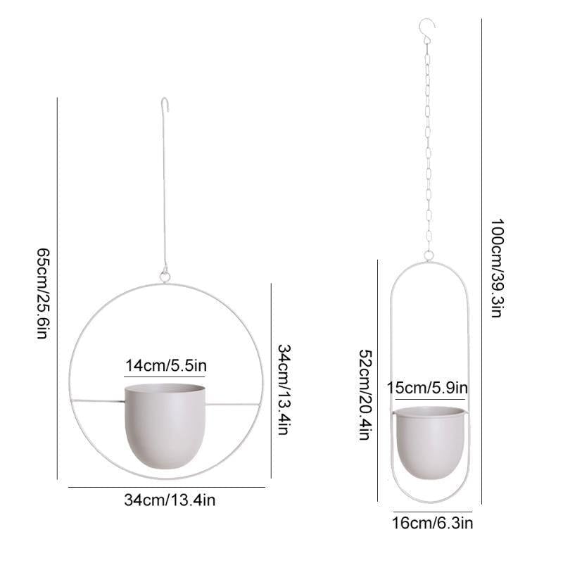 Nivara Inky Finish Metal Hanging Planter for Modern Homes | Lersk