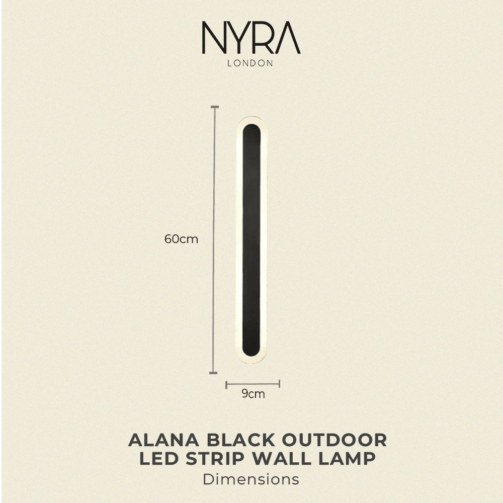 Ravelle Black Outdoor LED Wall Strip Light | Lersk