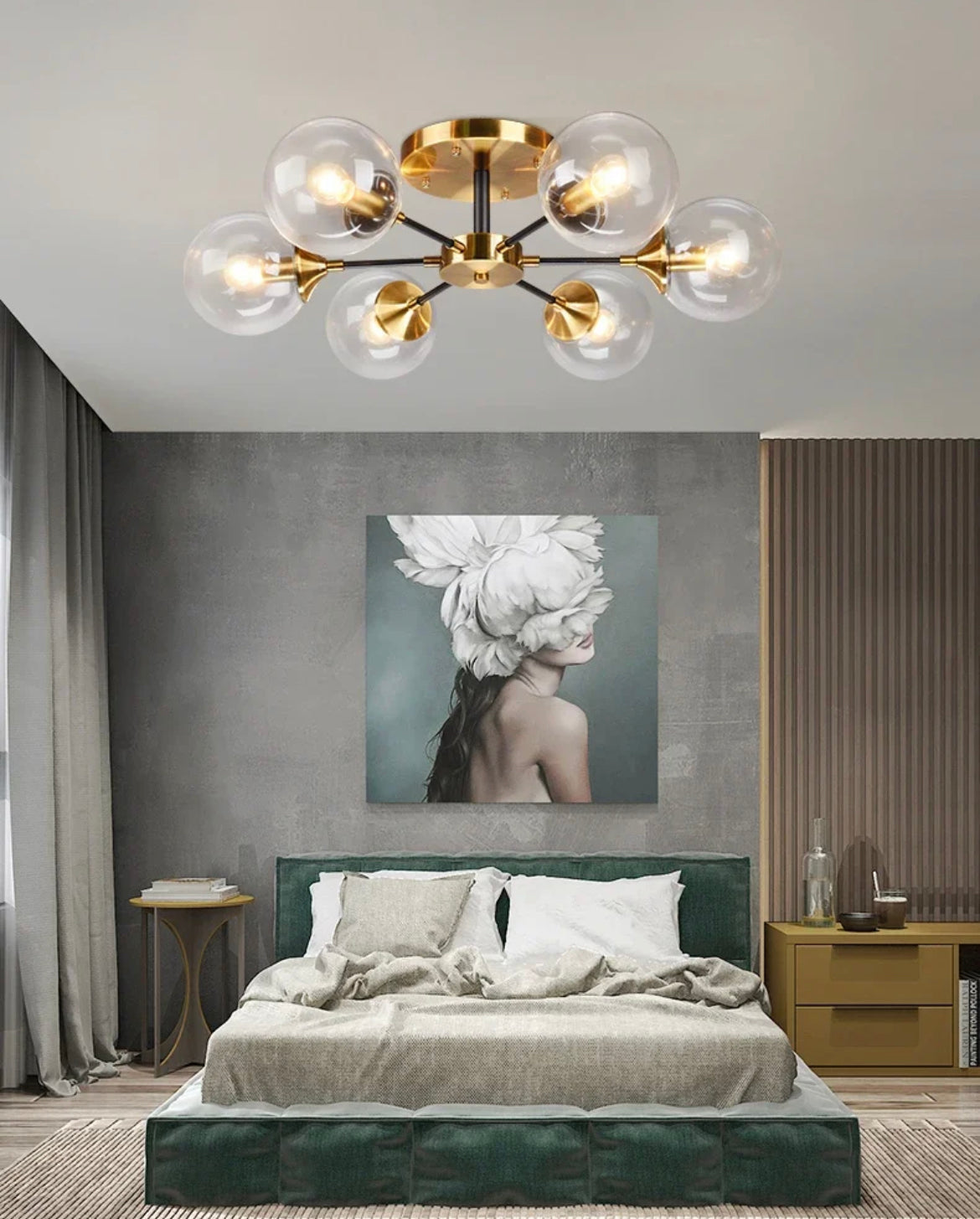Glass Globe Chandelier in Jade | Lersk
