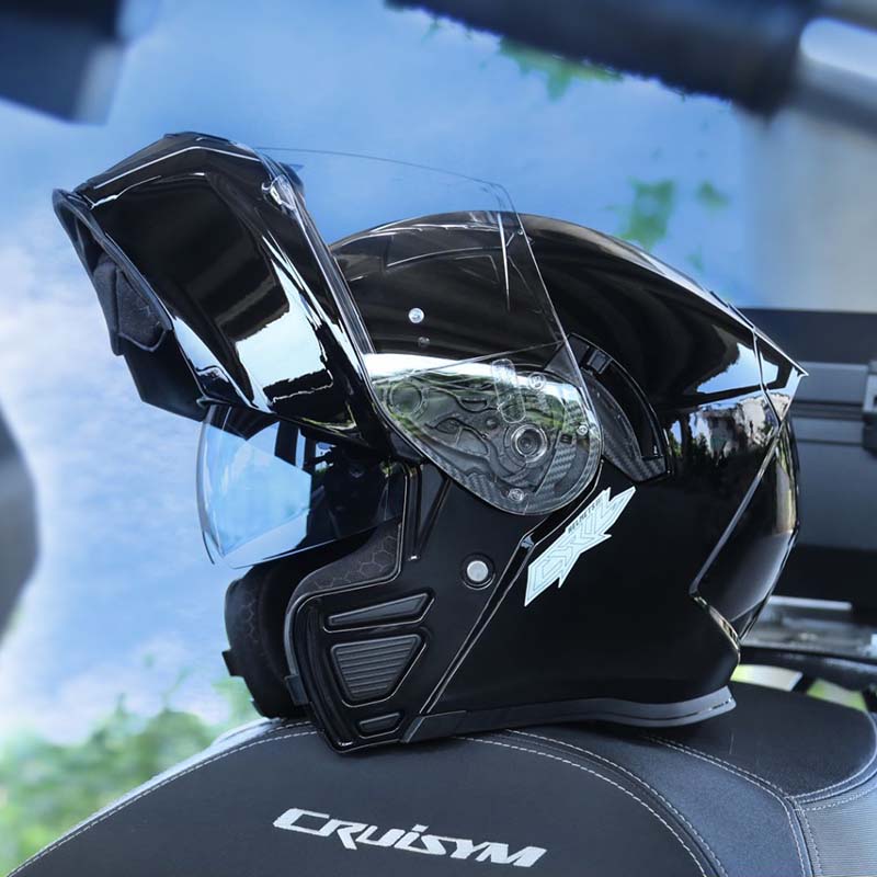 Capacete Modular Flip Up com Dupla Viseira Certificado DOT ECE com Forro Removível para Motociclistas | Lersk