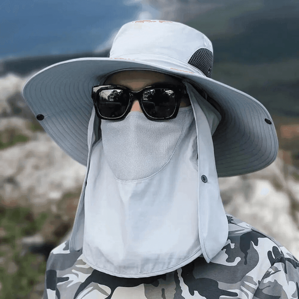 Breathable Wide Brim Sun Hat With Sun Protection For Fishing | Lersk