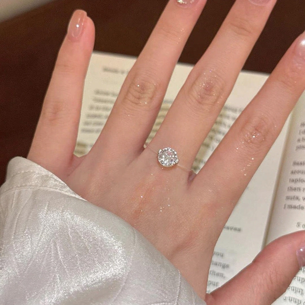 Sterling Silver S925 1–2 Carat Moissanite Invisible Band Ring With Floating Stone Effect | Lersk