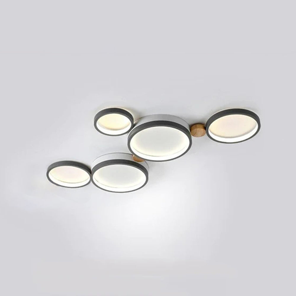 NovaLumen Ceiling Lamp in White and Gray Metal Finish | Lersk