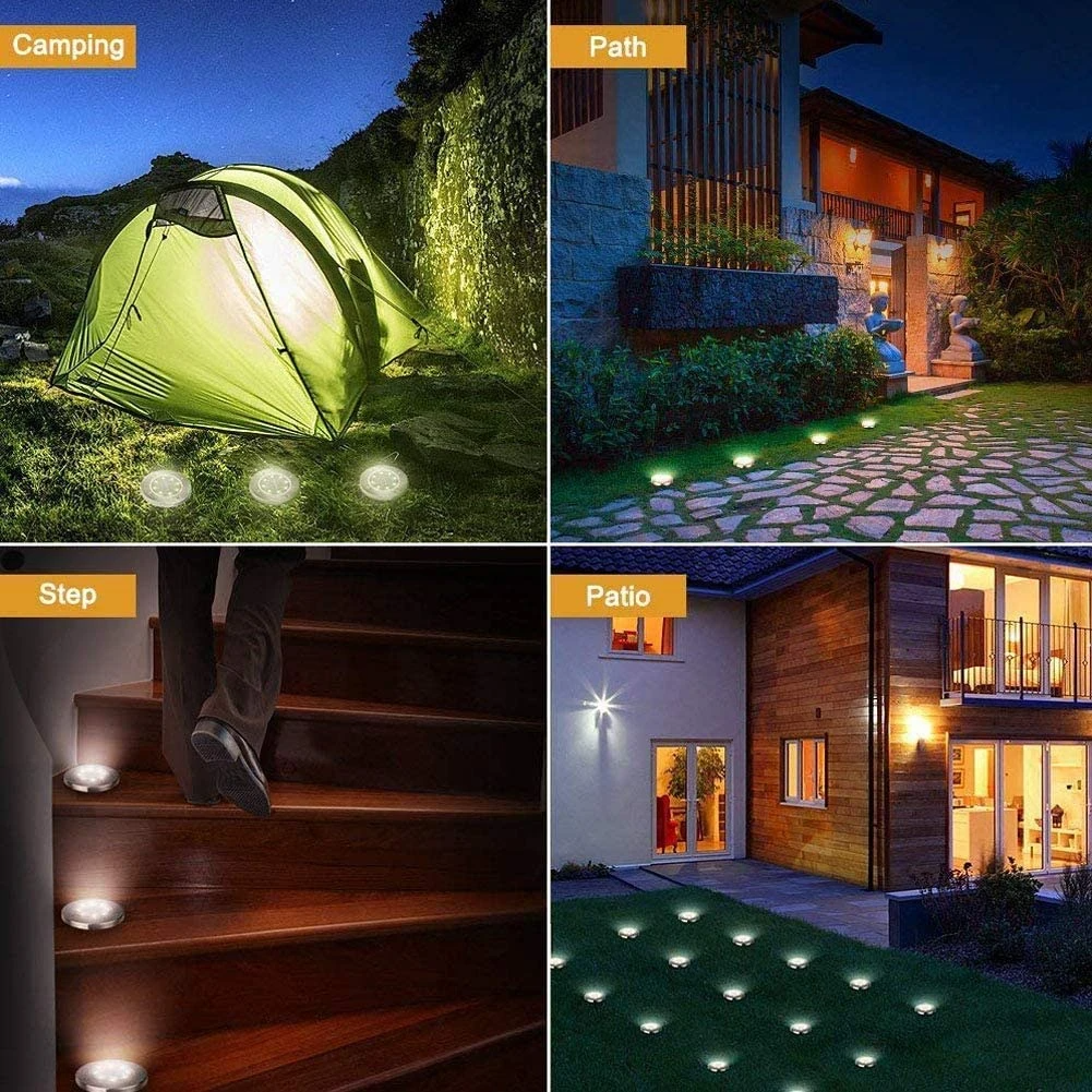 12 LED Solar-Bodenleuchten Außen Wasserdicht Für Gartenweg | Lersk