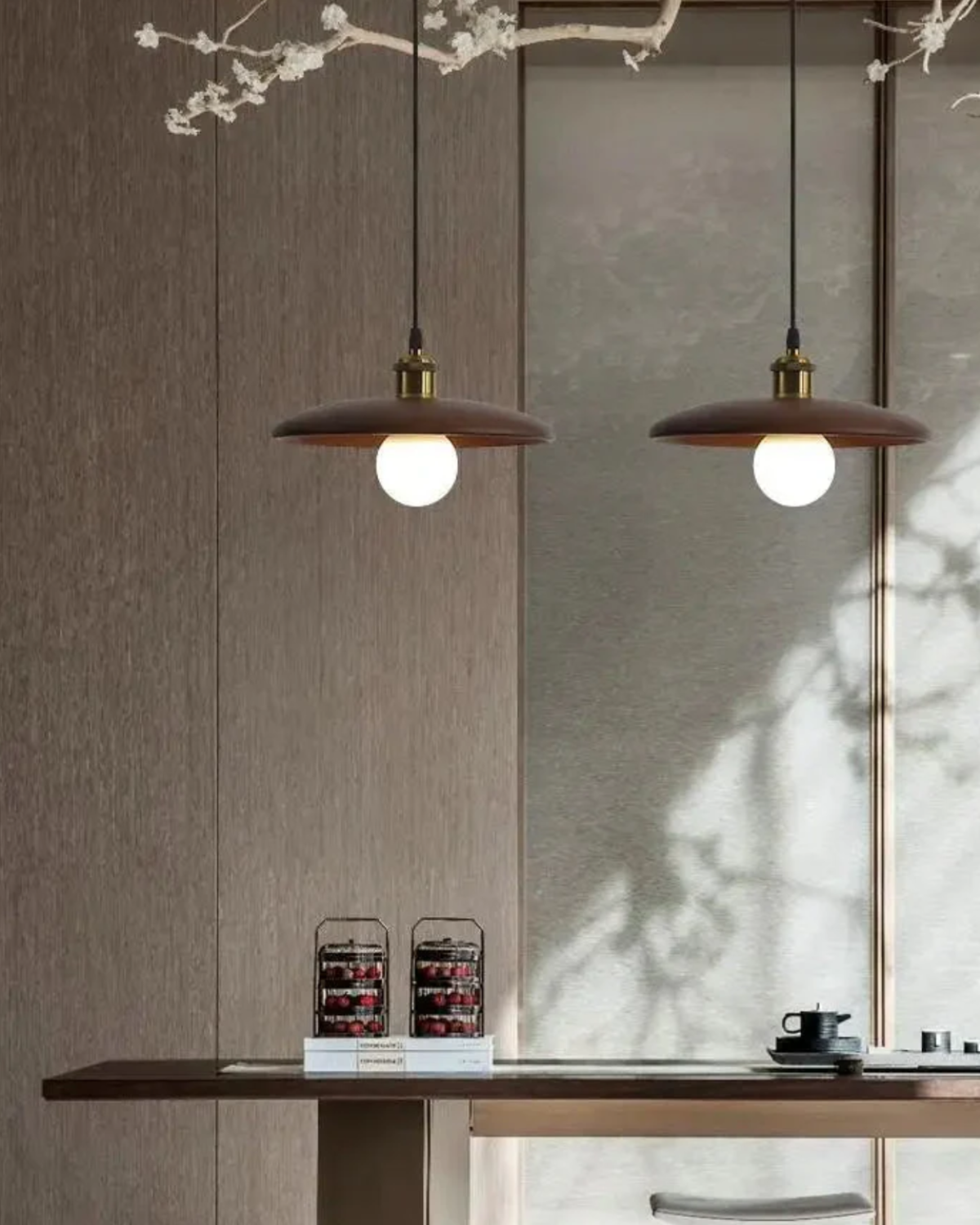 LumaNova Japandi Pendant Light With Slim Wood Shade | Lersk