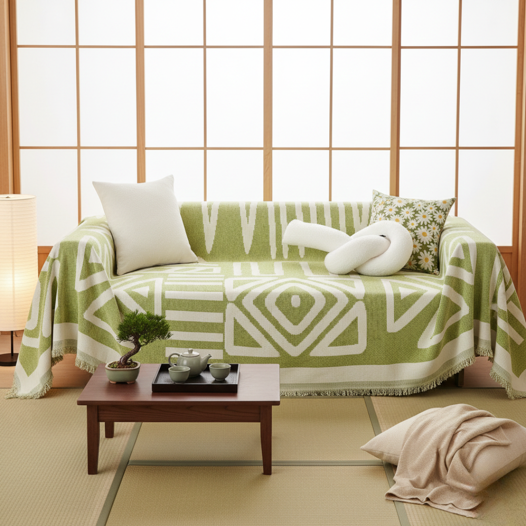Geometrischer Boho-Stil waschbarer rutschfester Sofabezug | Lersk