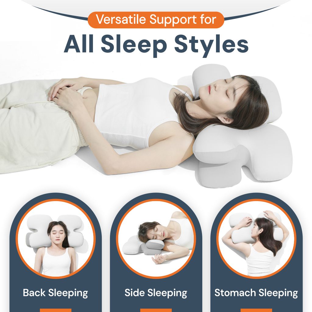 LumaNest Contoured Side Sleeper Pillow With Memory Foam And Removable Cover | Lersk