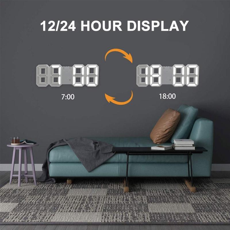 Chytré 3D digitální hodiny s budíkem, elegantní minimalistický design pro moderní stoly a obývací prostory | Lersk