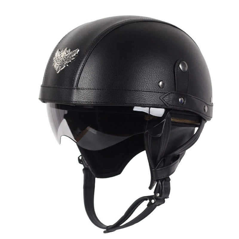 NovaRove Retro Moto-hjelm med DOT-sikkerhed og UV-beskyttelse | Lersk