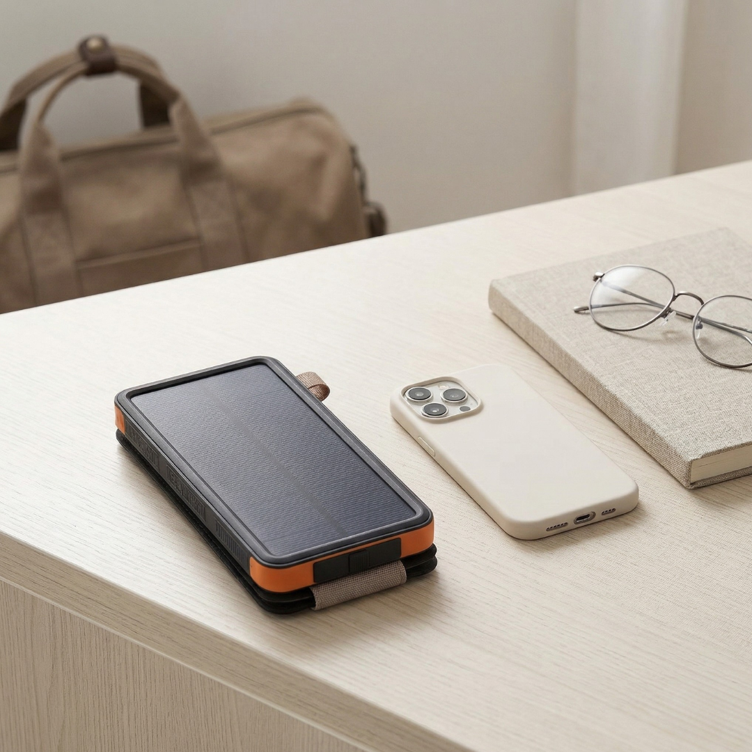 Solar-Powerbank mit Taschenlampe für Outdoor-Abenteuer | Lersk