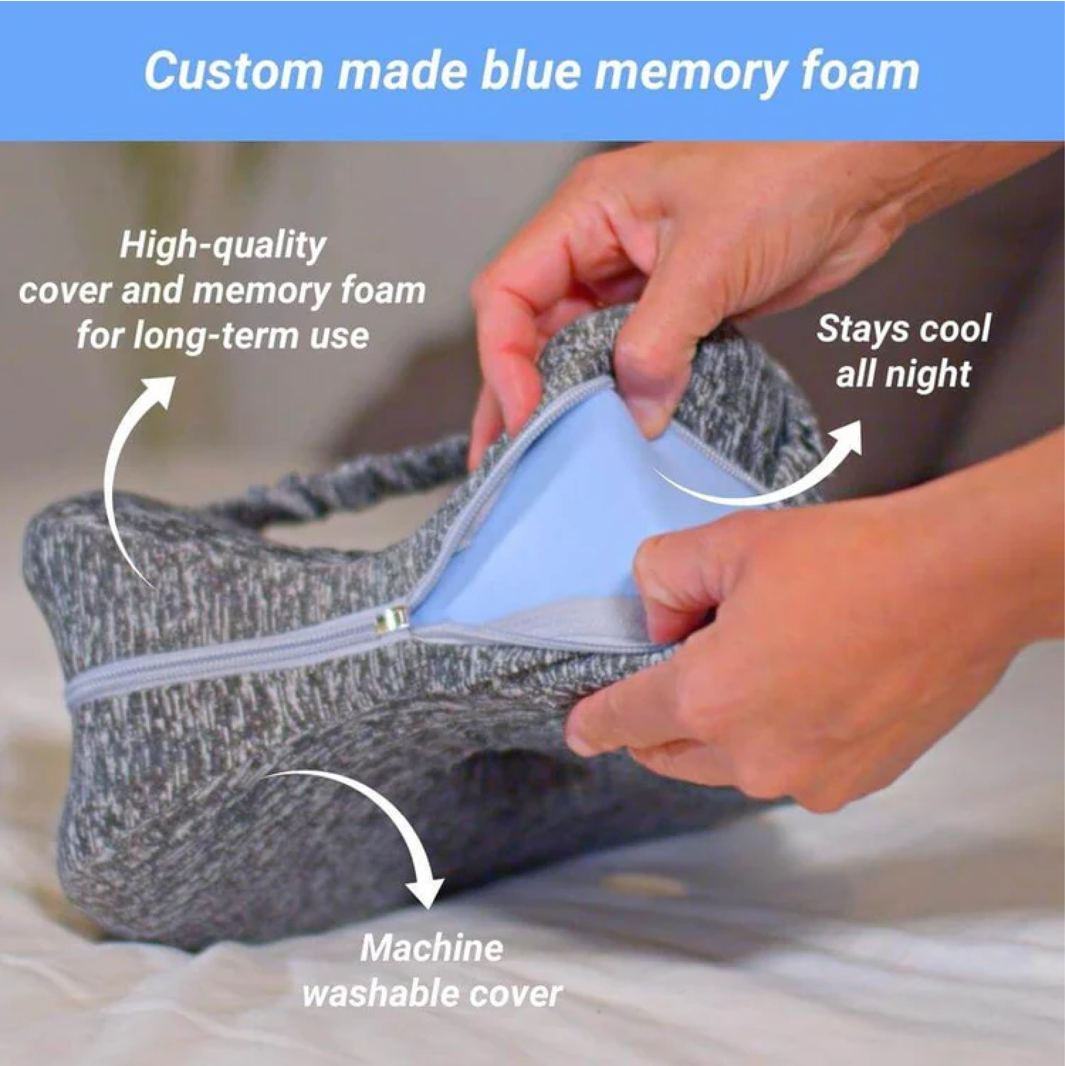 CloudAlign Memory Foam Leg Pillow for Sleep and Support | Lersk