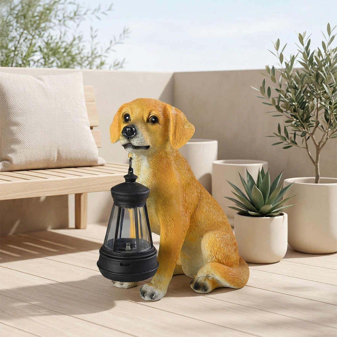 Statua Solare per Cani da Giardino per Giardini Esterni e Patios | Lersk