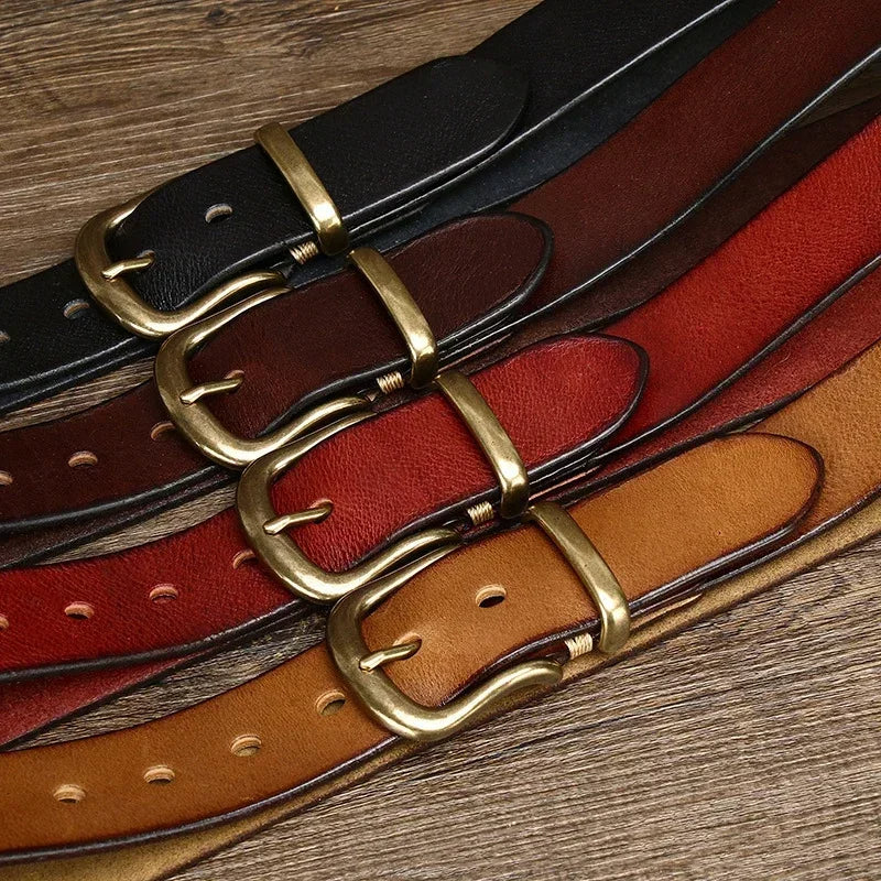 Torin Full-Grain Leather Belt With Brass Buckle Everyday | Lersk