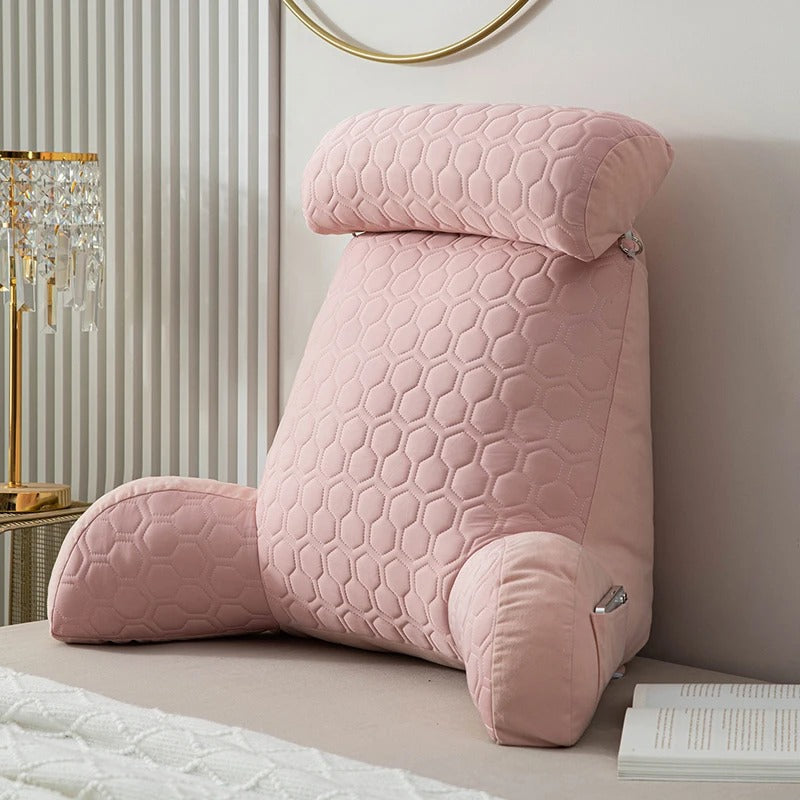 Backrest Pillow With Arms And Headrest For Readers Ergonomic Comfort | Lersk