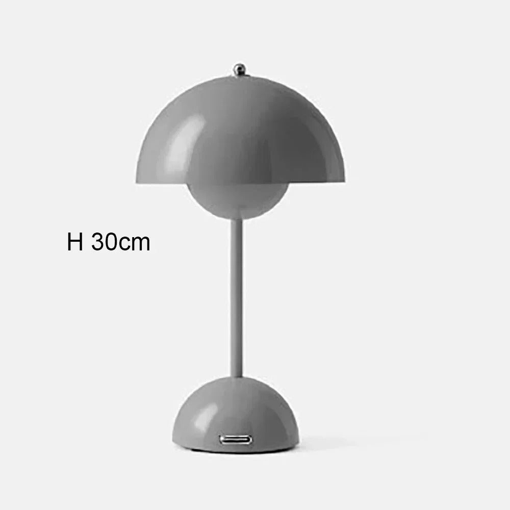 Nordic Led Table Lamp Wireless Rechargeable Mushroom Style for Small Spaces | Lersk
