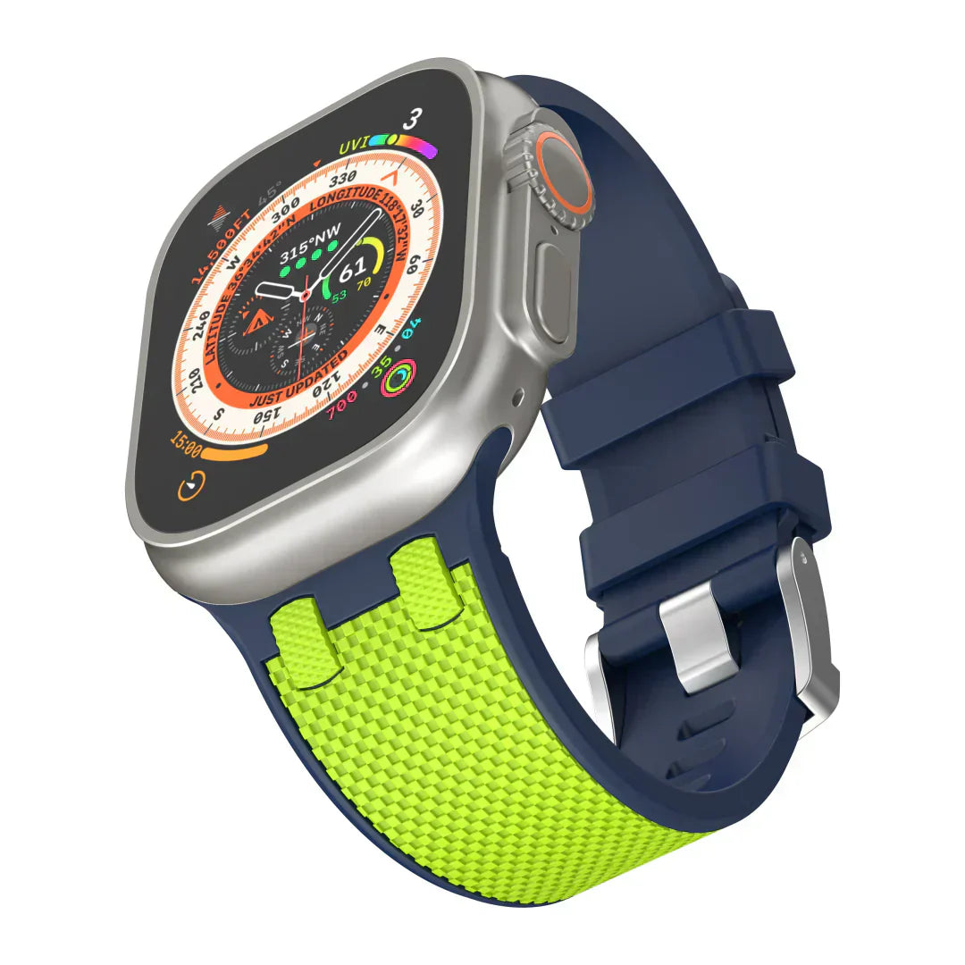 Aeria | Tofarvet silikonearmbånd til Apple Watch | Lersk