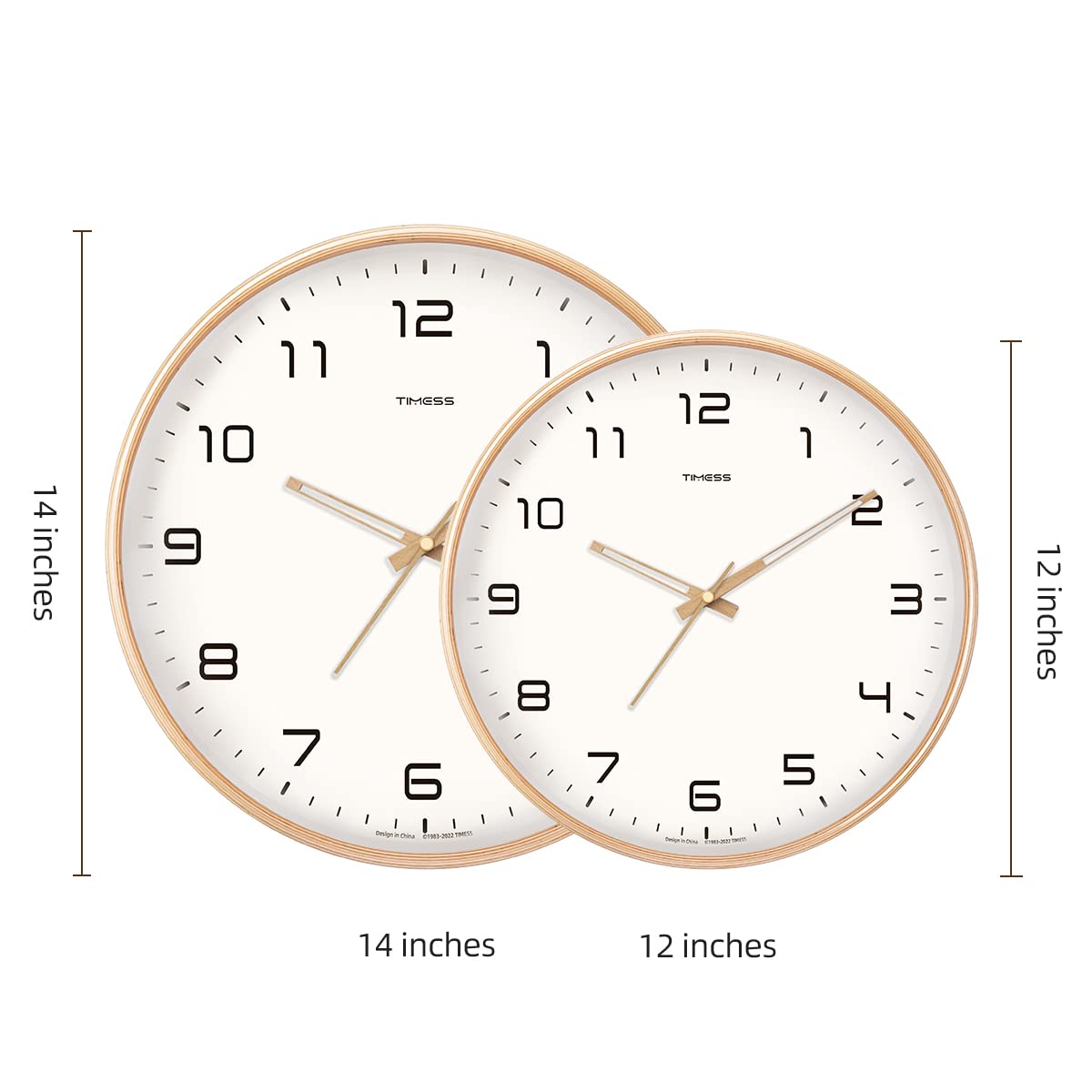 AuroraWood Analogue Wall Clock in Solid Wood for Home Decor | Lersk