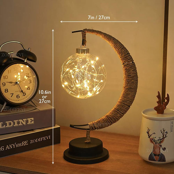 AsteriGlow Skleněná Měsíční Lampa Teplé Ambientní Měsíční Světlo | Lersk