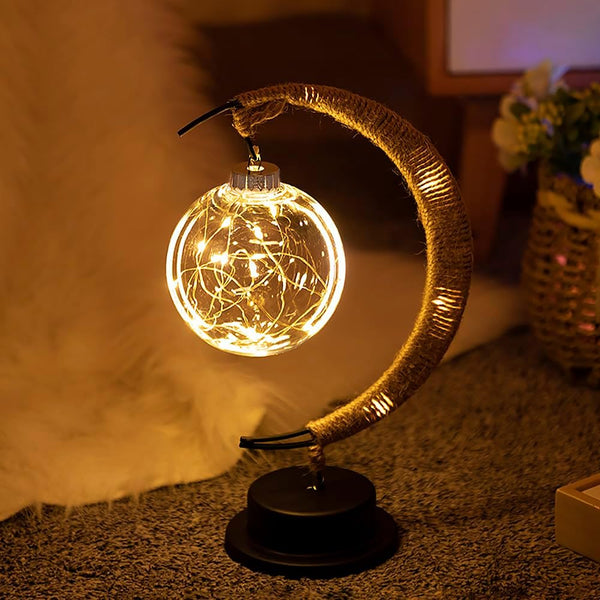 AsteriGlow Skleněná Měsíční Lampa Teplé Ambientní Měsíční Světlo | Lersk