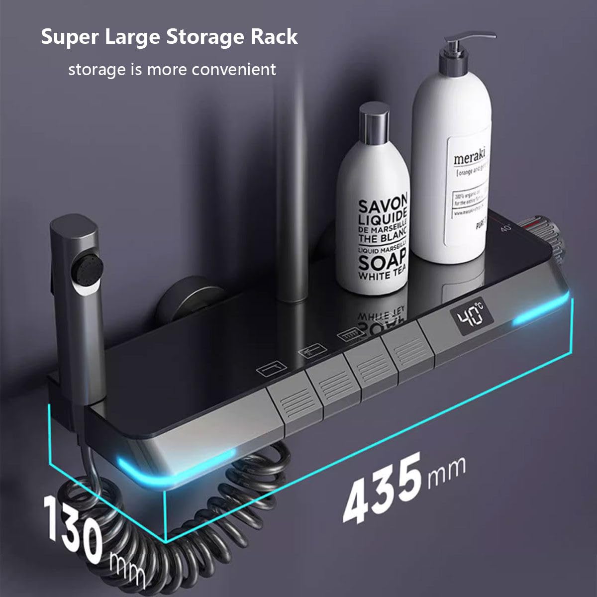 Aurell | Thermostatic Shower System With Digital Display | Lersk