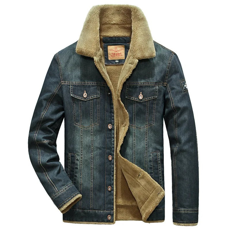 Valeon Denim Windbreaker Jacket With Cozy Fleece Lining | Lersk