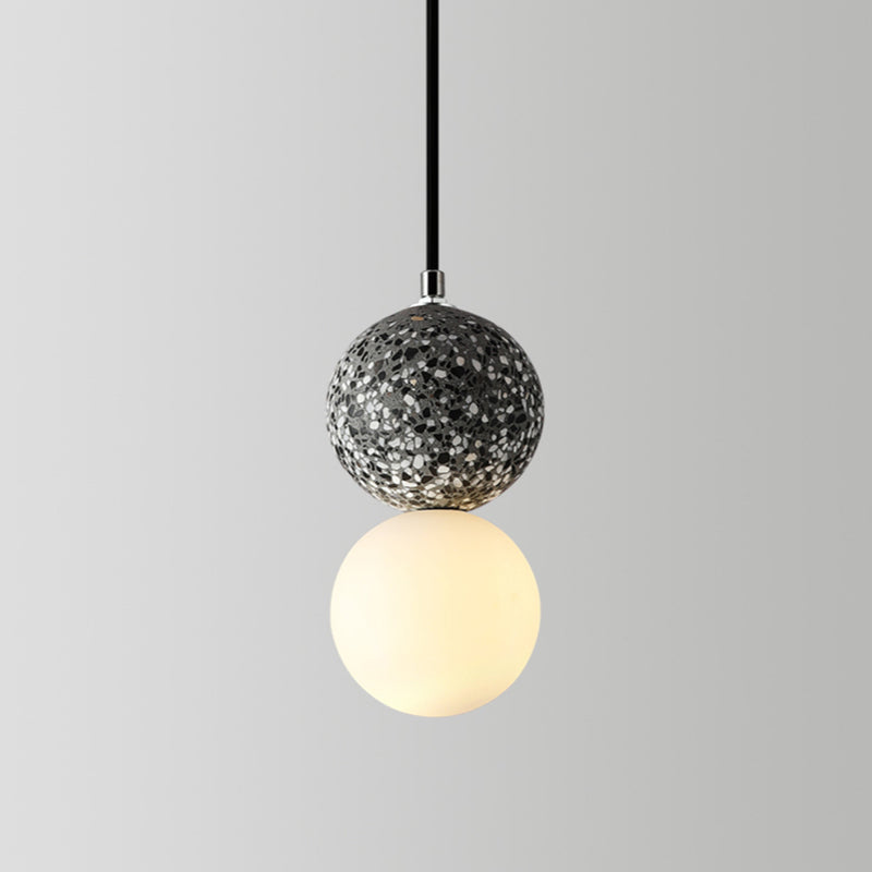 Suspension LED NovaLume Globe en Verre Petit Noir et Blanc | Lersk
