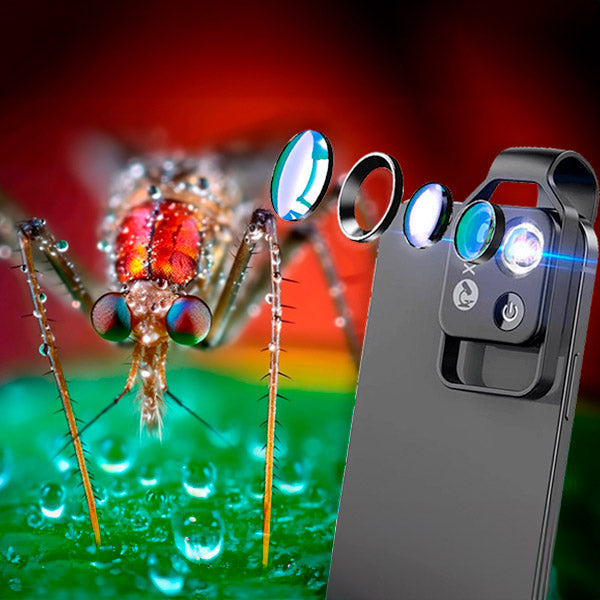 MicroZoom Clip-On Phone Microscope With LED Light And 200x Magnification Lens For Smartphones | Lersk