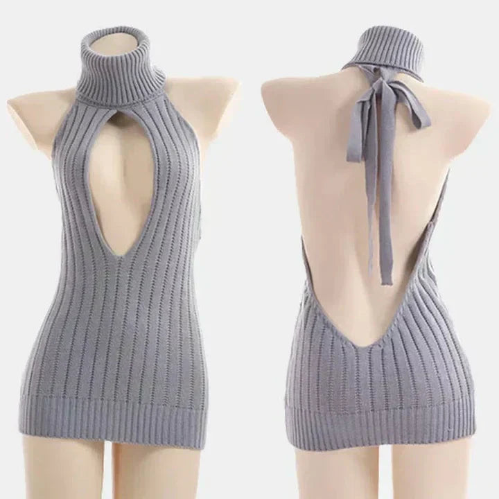 AstraLuxe Hollow-Out Backless Pullover Sweater for Women | Lersk