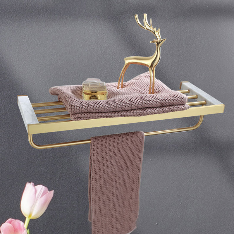 Polished Brass Bathroom Accessory Set Featuring Marble Hardware For Coordinated Bath Decor | Lersk
