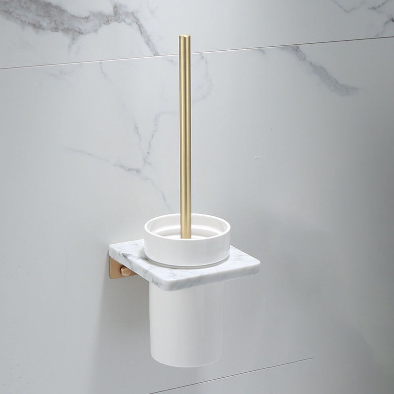 Polished Brass Bathroom Accessory Set Featuring Marble Hardware For Coordinated Bath Decor | Lersk