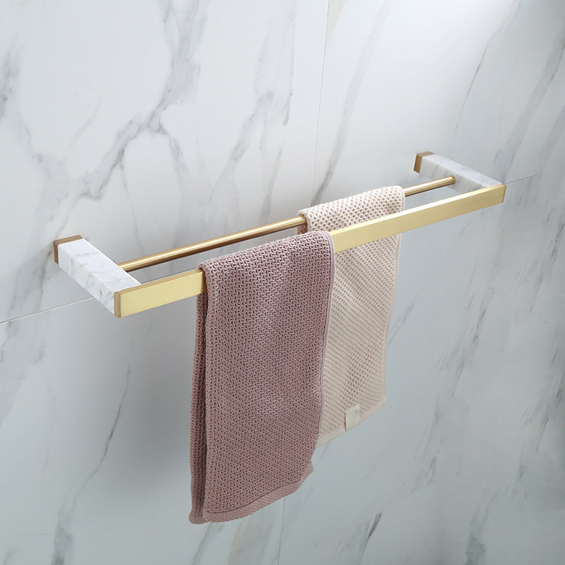 Polished Brass Bathroom Accessory Set Featuring Marble Hardware For Coordinated Bath Decor | Lersk