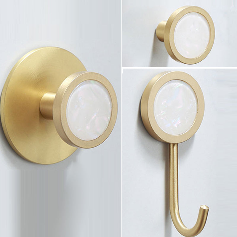 Polished Brass Bathroom Accessory Set Featuring Marble Hardware For Coordinated Bath Decor | Lersk