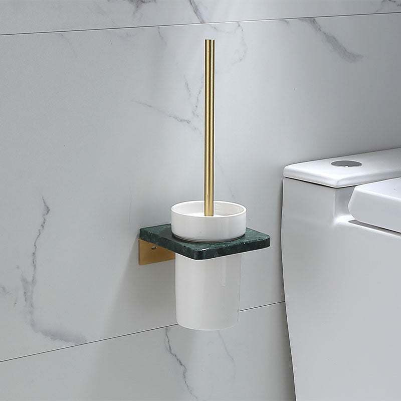 Polished Brass Bathroom Accessory Set Featuring Marble Hardware For Coordinated Bath Decor | Lersk