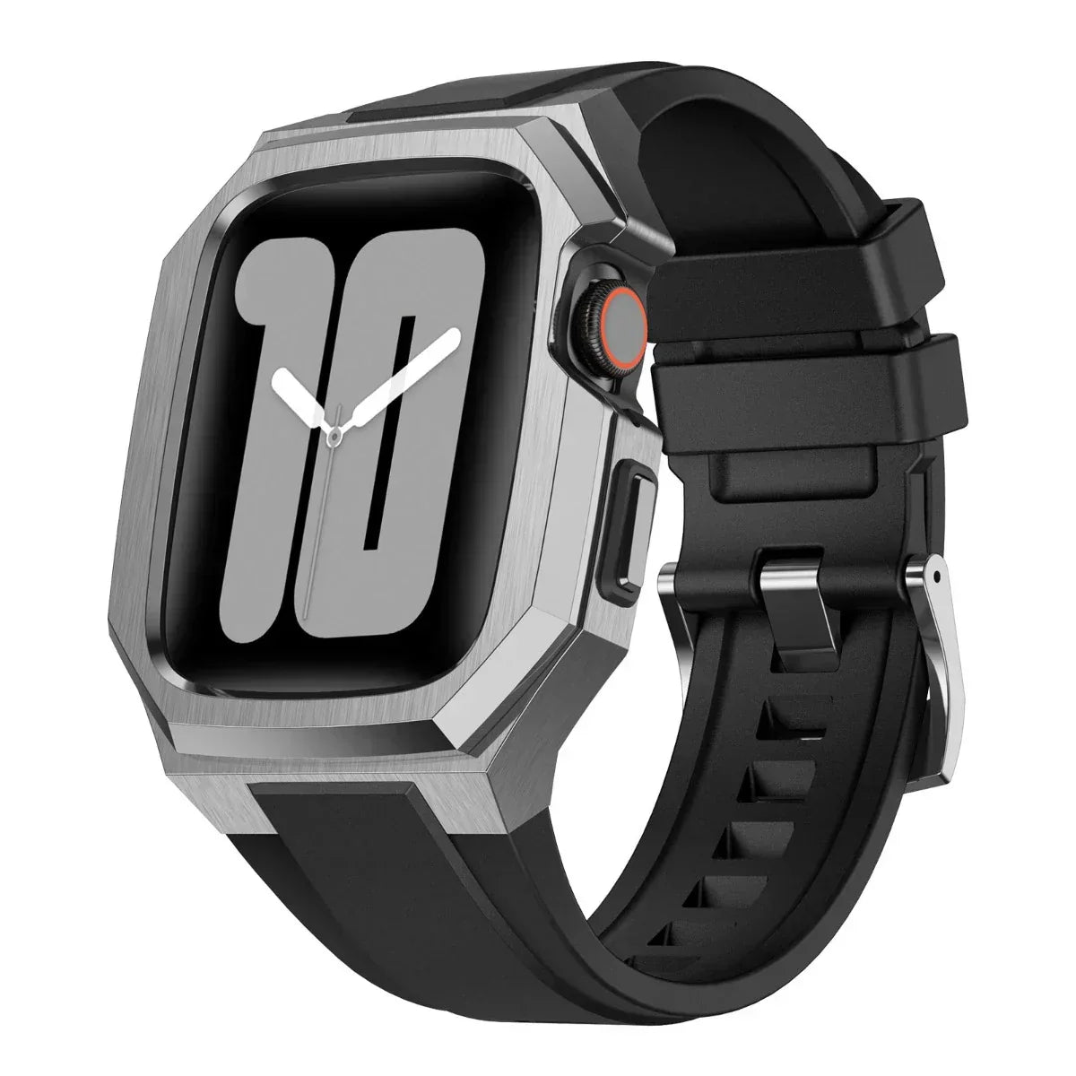 AeroCuff Fluoro Rubber Apple Watch-rem med rustfrit stålhus | Lersk