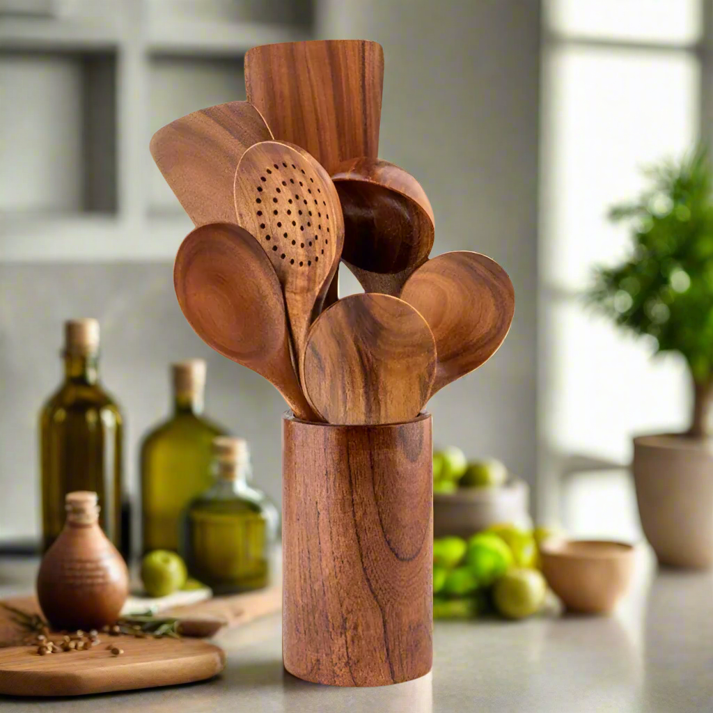 Sylvera Teak Kitchen Utensil Set for Everyday Cooking | Lersk