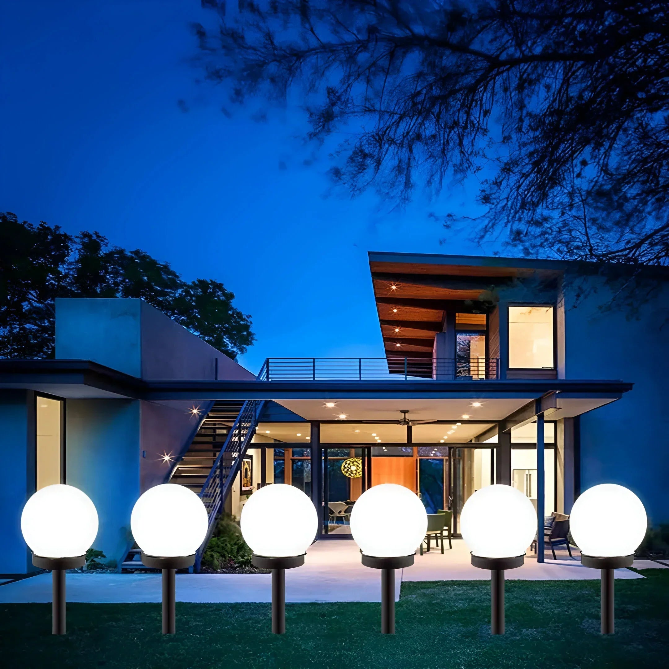 LumiGlobe Set of 3 Waterproof Solar Pathway Lights for Outdoor Pathways and Gardens | Lersk