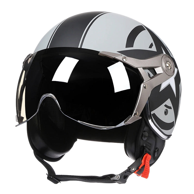 LyraJet Vintage Racer Helmet With Bubble Visor Shield | Lersk