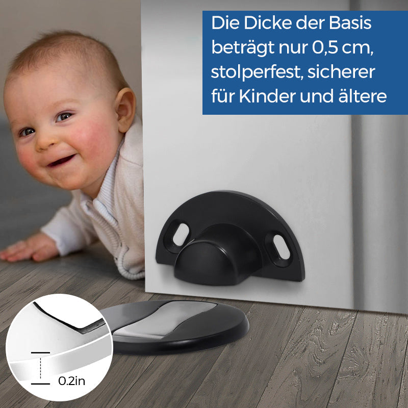 Invisible Magnetic Door Stop In Stainless Steel With Magnetic Catch And Mounting Plate | Lersk
