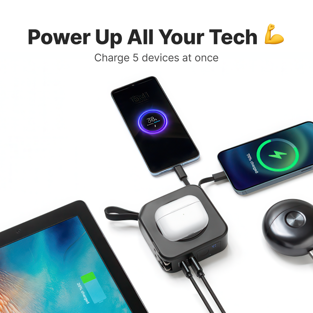 RoamCore 5-in-1 Portable Wall Charger, Wireless Power Bank | Lersk