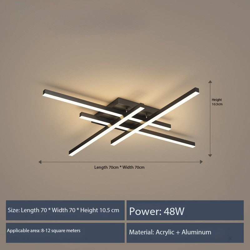 Modern Linear 4-Head LED Ceiling Light With Dimmable Brightness In White Or Black Finish | Lersk