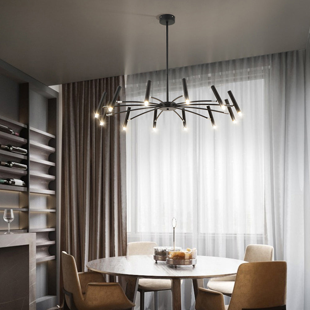 ElaraLuxe Gold and Black LED Chandelier for Modern Living | Lersk