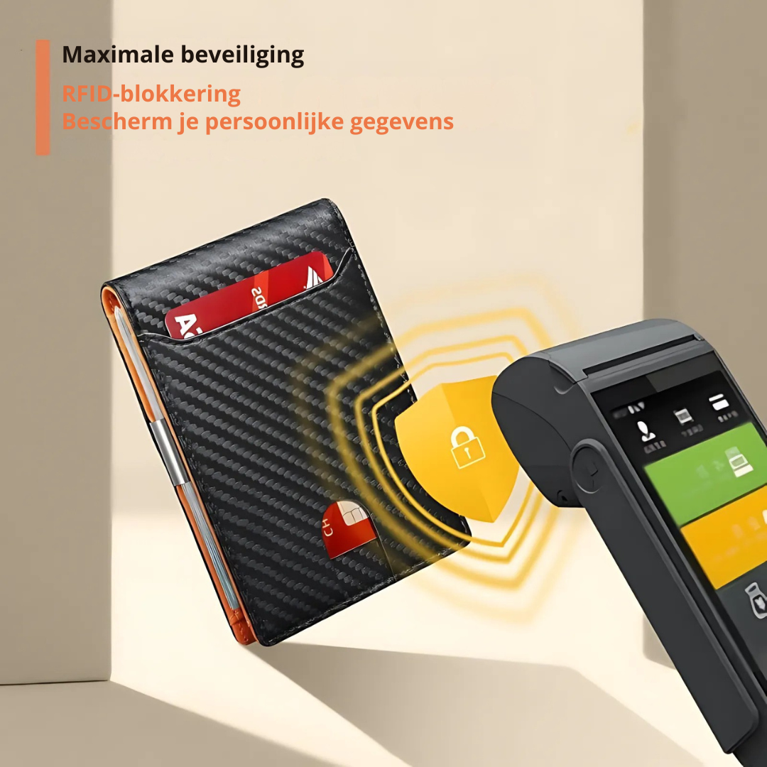 محفظة جلد رجالية SafeSlim مزودة بتقنية RFID، مدمجة، رفيعة وآمنة | Lersk