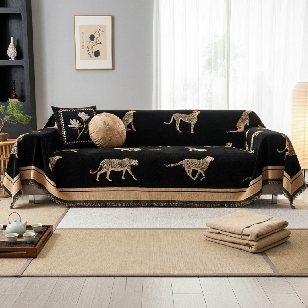 Gemusterter Sofabezug für Haustiere mit Safari-inspiriertem Gepard-Design | Lersk