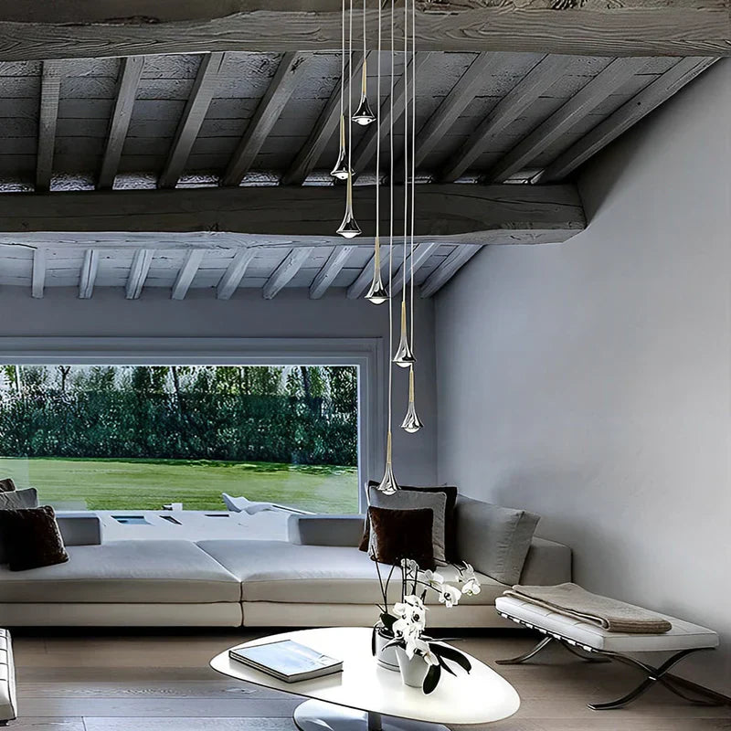 Lampada a sospensione a goccia d'acqua LED LumenAria stile nordico per scale | Lersk