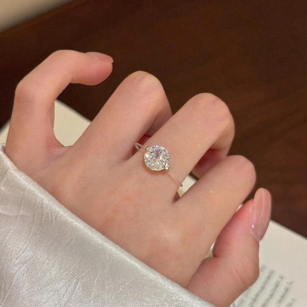 Sterling Silver S925 1–2 Carat Moissanite Invisible Band Ring With Floating Stone Effect | Lersk